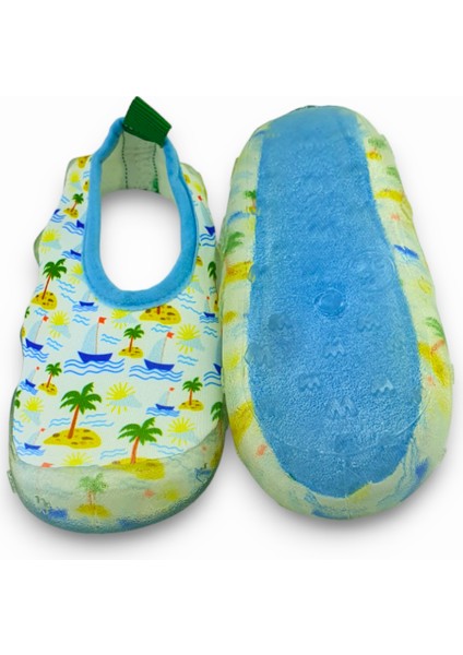 Yeşil Erkek Çocuk Kaydırmaz Taban Deniz AYAKKABISI-F-7020 modelleri