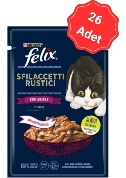 Lezzetli Et Dilimleri Ördekli Kedi Yaş Maması 80 gr x 26 Lı