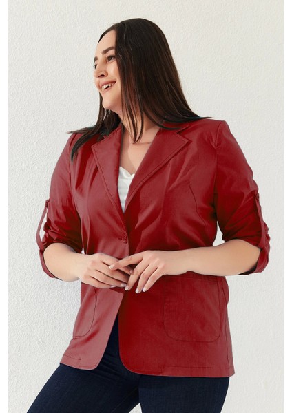 Cotton Büyük Beden Ceket