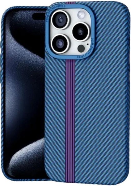 iPhone 14 Pro Max Kılıf Karbon Magsafe Lane Şeritli Kapak