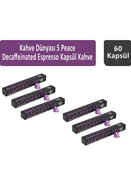 5 Peace Decaffeinated Espresso Kapsül Kahve 60 Kapsül