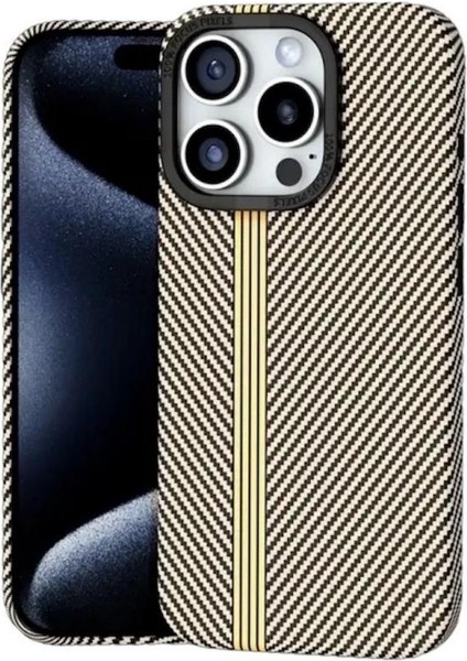 iPhone 14 Pro Max Kılıf Karbon Magsafe Lane Şeritli Kapak