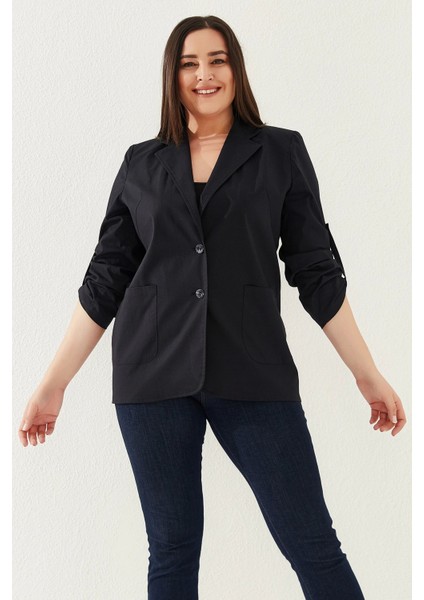 Cotton Büyük Beden Ceket