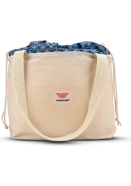 Nana Kanvas Tote Bag Omuz Çantası, Organik Keten Kumaş Kadın Omuz Çantası, Pamuk Kumaş Desenli Büzgülü Kadın Çantası, Özel Hasır Işleme Askılı Kadın Omuz Çantası