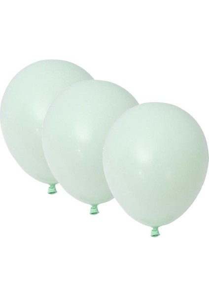 Yeşil Makaron Pastel 10 Adet Helyum Uyumlu Balon+Yeşil Makaron balon Doğum Günü Parti Süsleme Helyum Uyumlu