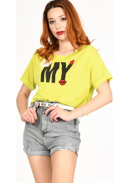 Duble Paça Yüksek Bel Denim Şort - Gri Gri - 27