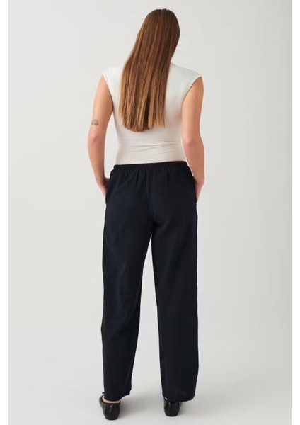 Siyah Elastik Belli Bol Kesim Pantolon MG2020 fiyatları