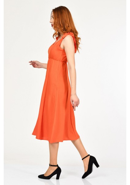 Askılı Uzun Elbise - Nar Çiçeği Nar Çiçeği - M fırsatları