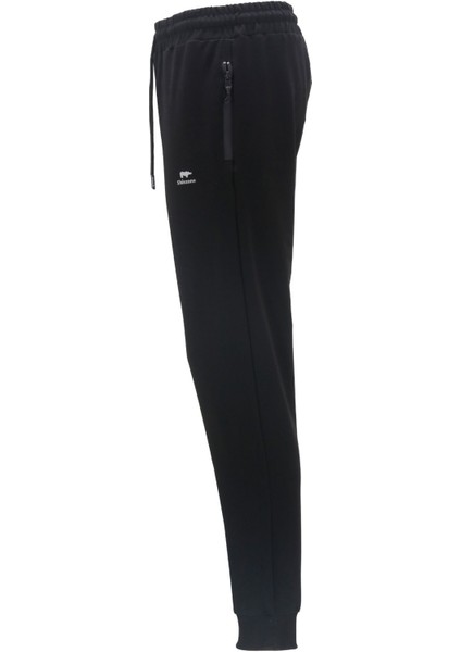 Erkek Düz Paça Mevsimlik Lastikli Siyah Haki 2'li Eşofman Altı Seti modelleri