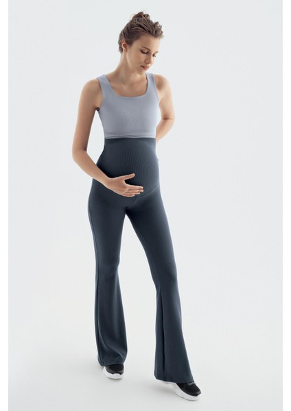 Yüksek Bel Esnek Toparlayıcı Hamile Tayt Materyal %90 Polyester F09