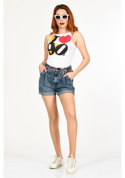 Duble Paça Yüksek Bel Denim Şort - Denim Denim - 29 fiyatları