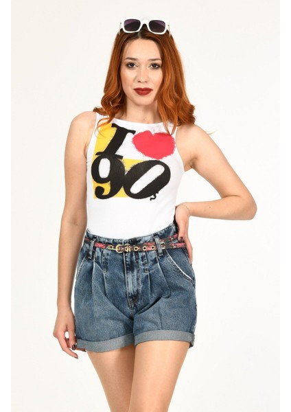 Duble Paça Yüksek Bel Denim Şort - Denim Denim - 29 fırsatları