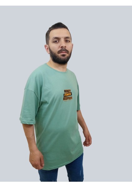 Erkek Respect Oversize Bisiklet Yaka Mint Yeşili Tişört fiyatları