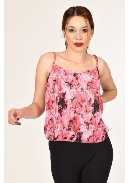 Ince Askılı Atlet Bluz - Pembe Pembe - Standart