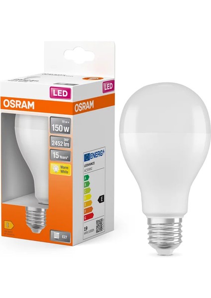 LED CLA150 19W/827 Sarı Işık 230VFR E27 Fs1