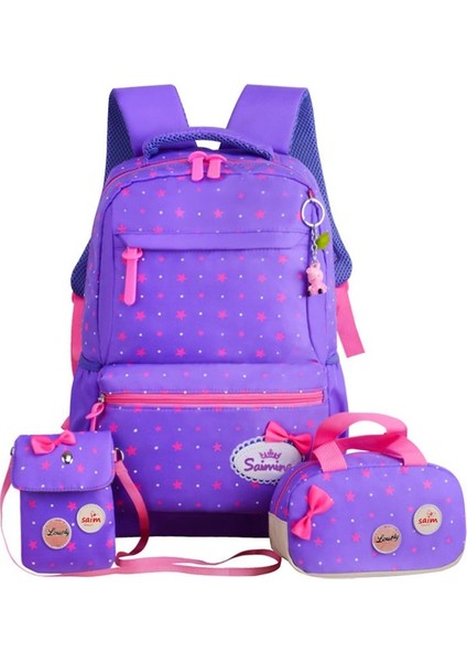 Kalesi USB Şarj Bağlantı Noktalı Sırt Çantası - Pembe (Yurt Dışından)