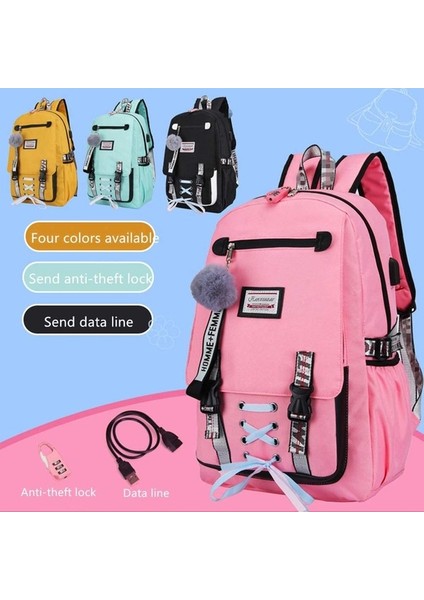Hanzlucas Büyük Kapasiteli USB Şarj Portlu Okul Sırt Çantası (Yurt Dışından) fiyatları