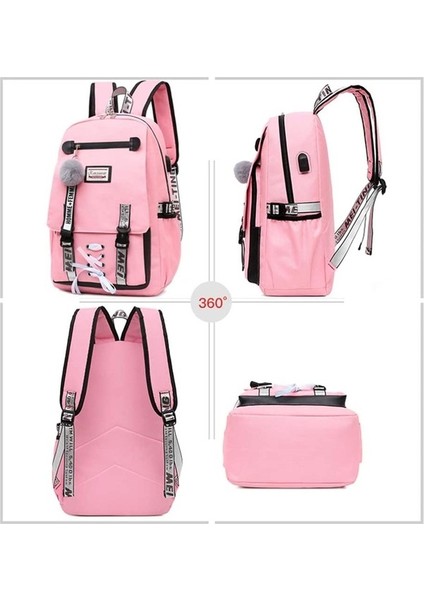 Hanzlucas Büyük Kapasiteli USB Şarj Portlu Okul Sırt Çantası (Yurt Dışından) fırsatları