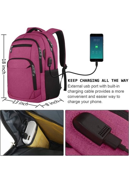 Kalesi USB Şarj Portlu Suya Dayanıklı Sırt Çantası (Yurt Dışından) indirimleri