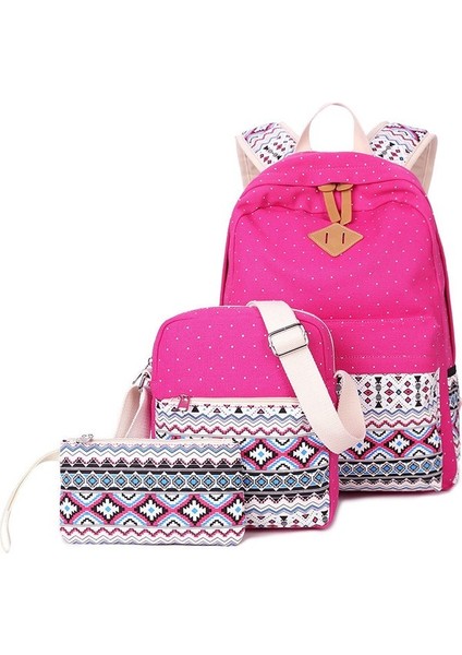 Kalesi USB Şarj Bağlantı Noktalı Sırt Çantası - Pembe (Yurt Dışından)