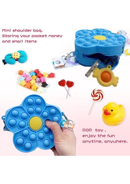 Kalesi 2 In 1 Silikon Fidget Küçük Çanta - Açık Mavi (Yurt Dışından)