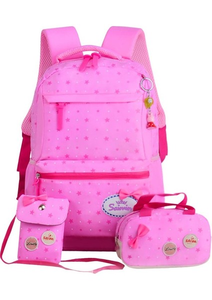 Kalesi USB Şarj Bağlantı Noktalı Sırt Çantası - Pembe (Yurt Dışından)