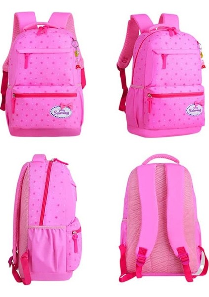 Kalesi USB Şarj Bağlantı Noktalı Sırt Çantası - Pembe (Yurt Dışından)