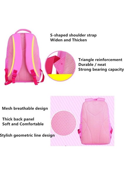 Kalesi USB Şarj Bağlantı Noktalı Sırt Çantası - Pembe (Yurt Dışından)