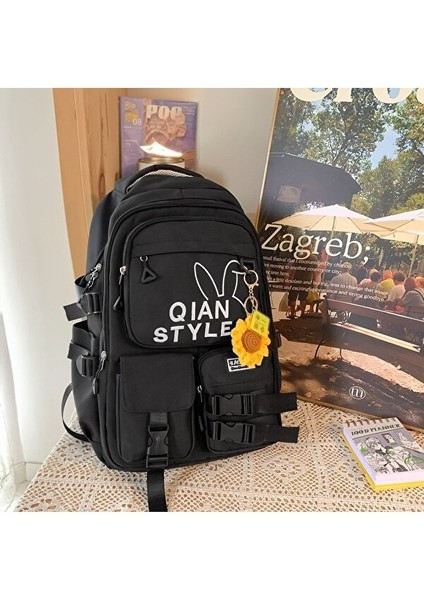 Lebeigo Okul Çantası Büyük Kapasiteli Sırt Çantası Basit Çok Yönlü Kore Tarzı Sevimli Sırt Çantası (Yurt Dışından)