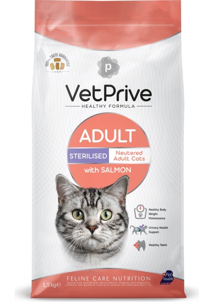 Vet Prive Kısırlaştırılmış Kedi Maması Somonlu 1,5 kg