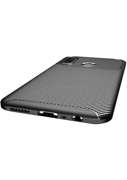 Huawei Y6P Kılıf Karbon Koruyucu Yumuşak Silikon Nero Kapak