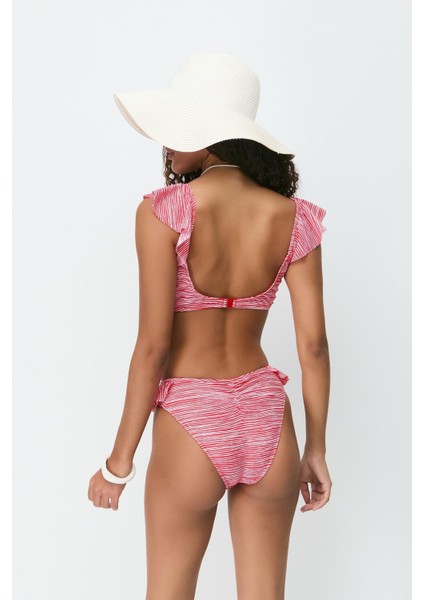 Fırfırlı Bikini Takım 3269 Kırmızı