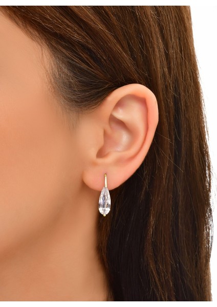 Su Damlası Sallantılı 925 Ayar Gümüş Drop Küpe modelleri