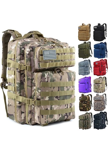 Resimde Gösterildiği Gibi 50L Taktik Sırt Çantası 3 Günlük Saldırı Paketi Molle Çantası Mochilas Adam Açık Hava Su Geçirmez Askeri Sırt Çantası Yürüyüş Kamp Avcılık Için (Yurt Dışından) fiyatları
