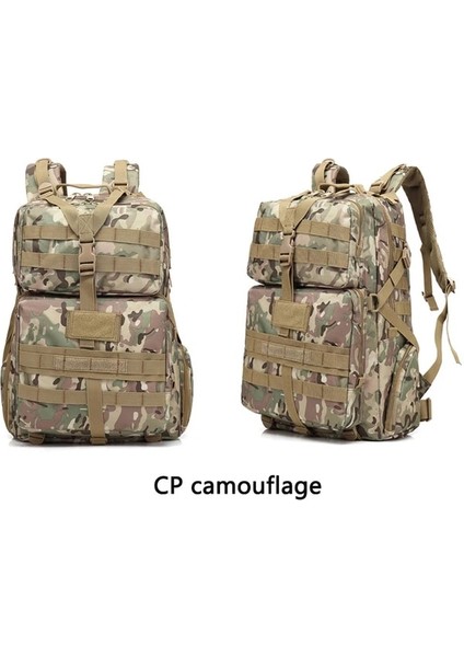 Cp Kamuflaj 45L Büyük Kapasiteli Açık Sırt Çantası Molle Askeri Taktik Sırt Çantası Sırt Çantası Spor Çantası Su Geçirmez Kamp Yürüyüş Sırt Çantası (Yurt Dışından)