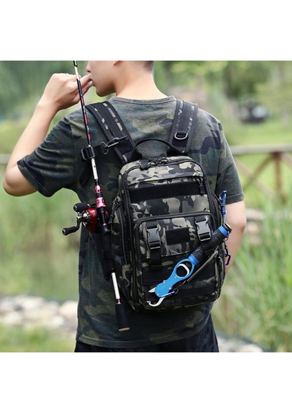 Akrep Camo Chikage Kişilik Balıkçılık Avcılık Su Geçirmez Sırt Çantası Büyük Kapasiteli Hafif Tırmanma Çantası Çok Fonksiyonlu Taktik Sırt Çantası (Yurt Dışından)