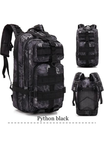 30L Python Siyah Sıcak 35L 3p Taktik Sırt Çantası Askeri Çanta 3 Gün Ordu Açık Sırt Çantası Su Geçirmez Tırmanma Sırt Çantası Kamp Yürüyüş Çantası Mochila (Yurt Dışından)
