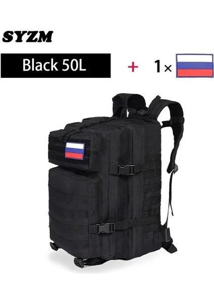 Siyah 50L Syzm Balıkçılık Sırt Çantası Askeri Sırt Çantaları Taktik Doğa Sporları Kamp Yürüyüş 50L Veya 30L Naylon Su Geçirmez Trekking Sırt Çantası (Yurt Dışından)