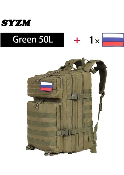 Yeşil 50L Syzm 30L/50L Büyük Kapasiteli Sırt Çantası Ordu Askeri Taktik Sırt Çantası 3 P Softback Su Geçirmez Çanta Yürüyüş Kamp Balıkçılık Çantaları (Yurt Dışından)