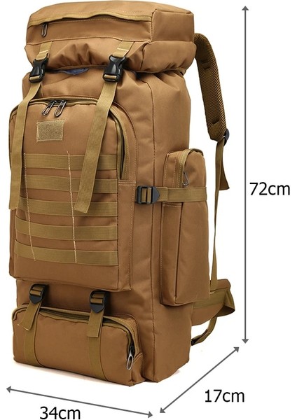 Ordu Siyah 600D Askeri Kombine Sırt Çantası 80L Büyük Kapasiteli Çok Fonksiyonlu Tüfek Sırt Çantaları Erkekler Seyahat Trekking Taktik Saldırı Sırt Çantası (Yurt Dışından)