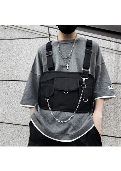 Orange 2019 Yeni Kanye West Street Ins Sıcak Stil Göğüs Rig Askeri Taktik Göğüs Çantası Fonksiyonel Paket Trend Belirleyici Prechest (Yurt Dışından)