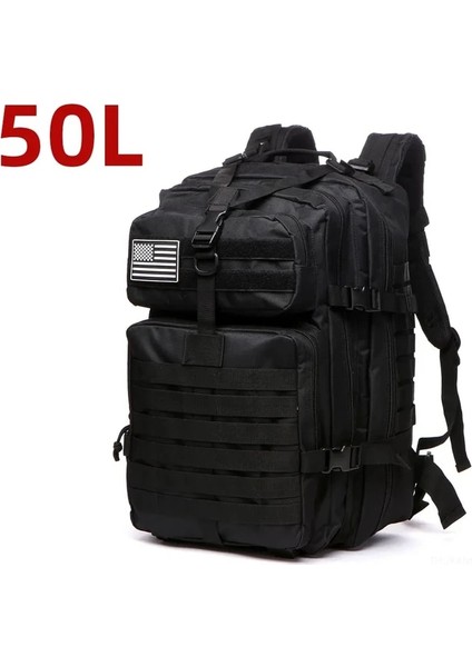 06-50L (Siyah) Lawaia Trekking Sırt Çantası 30L/50L Açık Spor Kamp Avcılık Sırt Çantası Taktik Sırt Çantası Askeri Sırt Çantası Askeri Sırt Çantası (Yurt Dışından)