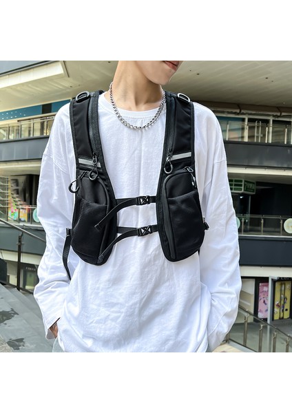 Siyah Hip-Hop Sokak Şıklığı Göğüs Rig Çanta Erkekler Için Moda Su Geçirmez Taktik Yelek Göğüs Paketleri Fonksiyonlu Saklama Sırt Çantası Naylon Cepler (Yurt Dışından) fiyatları