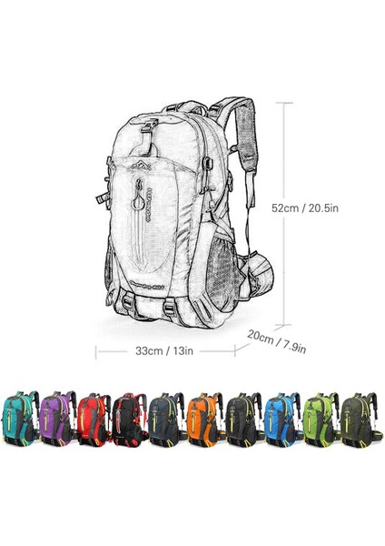 Göl Mavisi 40L Su Geçirmez Tırmanma Taktik Sırt Çantası Seyahat Yürüyüş Sırt Çantası Dizüstü Sırt Çantası Trekking Sırt Çantası Açık Erkek Kadın Spor Çantası (Yurt Dışından) indirimleri
