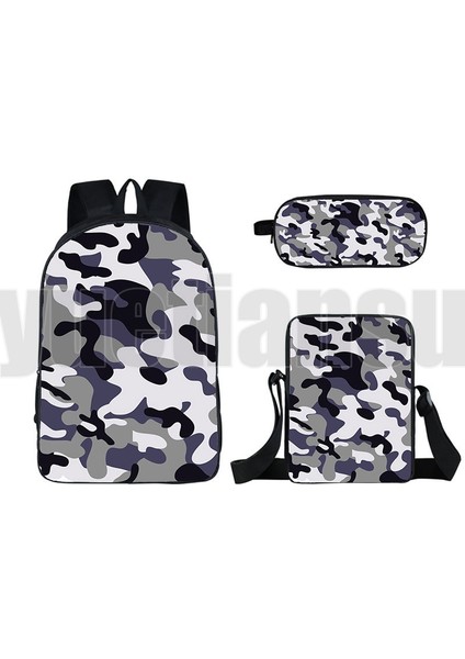 A6 1 Adet Sırt Çantası-16 Inç Taktik Kamuflaj Sırt Çantası Erkekler Askeri Kanvas Fermuar Sırt Çantaları Dizüstü Seyahat Çantası Dizüstü Omuz Çantası Schoolbag Mochila (Yurt Dışından)