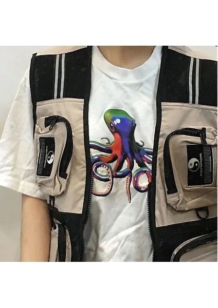 Haki Unisex Hip-Hop Kanye Çin Taichi Ins Sıcak Stil Göğüs Rig Askeri Taktik Göğüs Çantası Fonksiyonel Paket Prechest Çanta Yelek Çanta (Yurt Dışından)