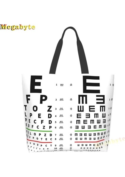 Stil 7 Tek Boyut Siyah Snellen Tablosu Omuz Çantası Görüş Testi Optik Optik Göz Testi Ilaç Gözlük Bayan Çanta Tote Çanta Yeniden Kullanılabilir Büyük Çanta (Yurt Dışından)