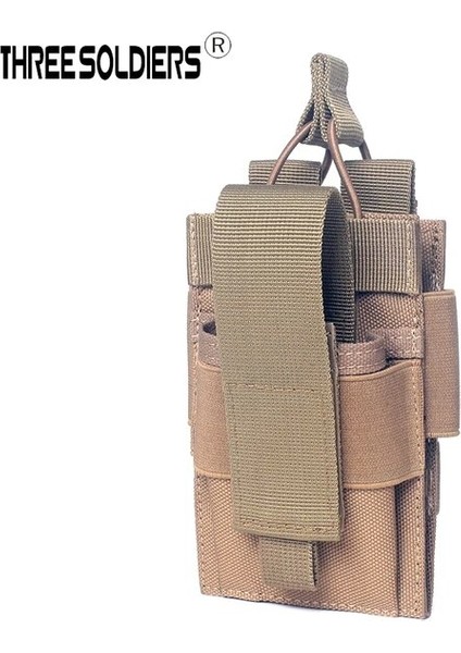 Tan Üç Asker Taktik Molle Cep Telefonu Kılıfı Şarj Hazine Çantası Telefon Kemer Yelek Sırt Çantası Avcılık Depolama Açık Çanta (Yurt Dışından)