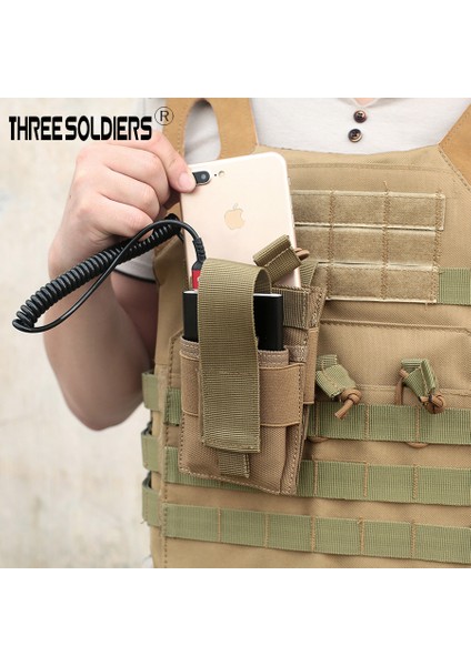 Tan Üç Asker Taktik Molle Cep Telefonu Kılıfı Şarj Hazine Çantası Telefon Kemer Yelek Sırt Çantası Avcılık Depolama Açık Çanta (Yurt Dışından) fiyatları