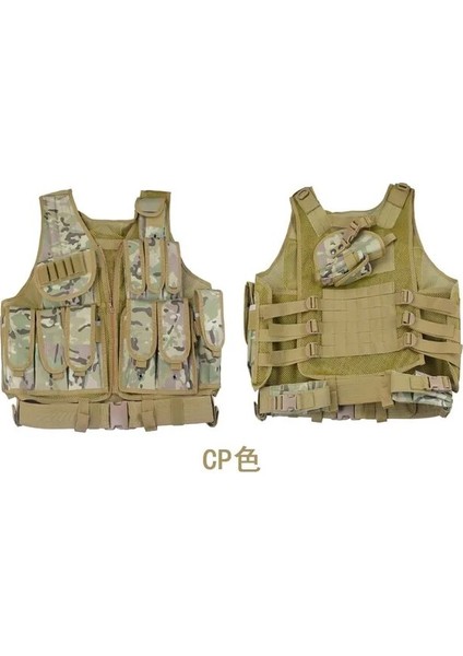 Cp W52 x H55CM Çok Fonksiyonlu Kamuflaj Taktik Koruyucu Yelek 900D Oxford Açık Avcılık Koruyucu Ayarlanabilir Yelek Askeri Ordu Molle Yelek (Yurt Dışından)